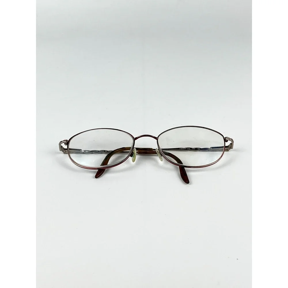 L'amy L'accent 410C03135 Women's Eyeglasses Frame‎ Brown Metal Full Rim 135 mm